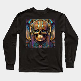 Cosmic Psychedelic Skull - Trippy Patterns 68 Long Sleeve T-Shirt